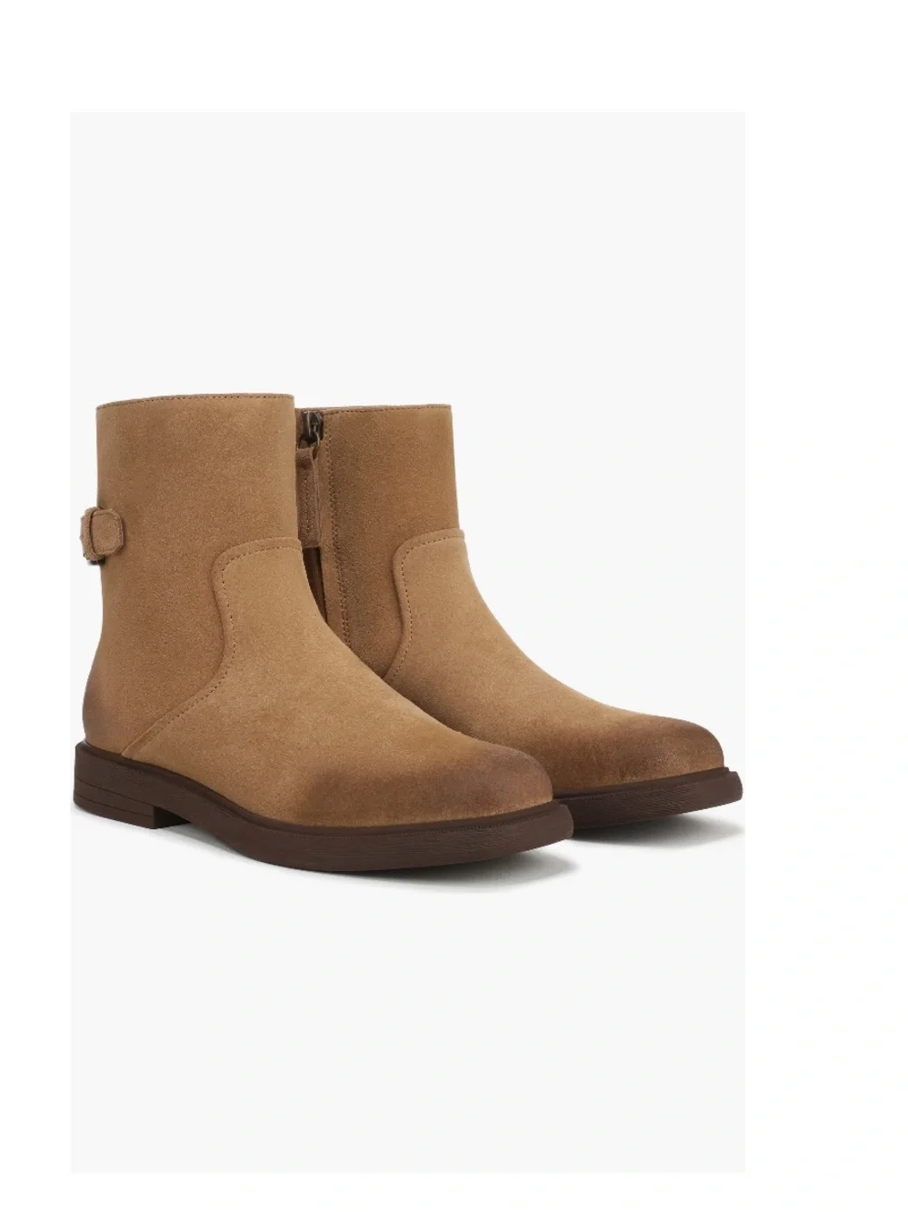 Franco Sarto Pippen Square Toe Boot Brown Leather Women’s Size 8 Moto Inspired